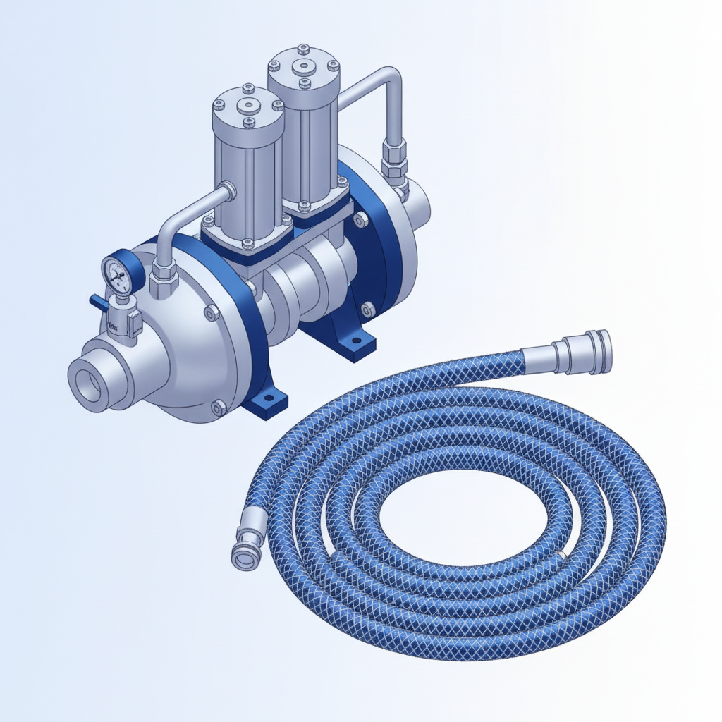 Чому гідродинамічна каналопромивна машина для комунальників є незамінною 3 Ізометрична ілюстрація основних вузлів каналопромивної машини: триплунжерний насос та армований рукав